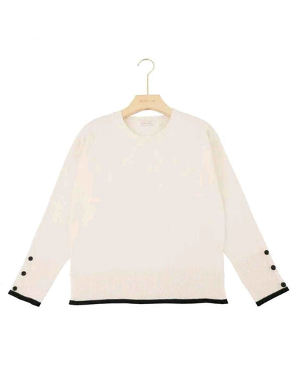 Maglia donna Blu Oltre misto all'ingrosso modello WJ84208 - L&Y
