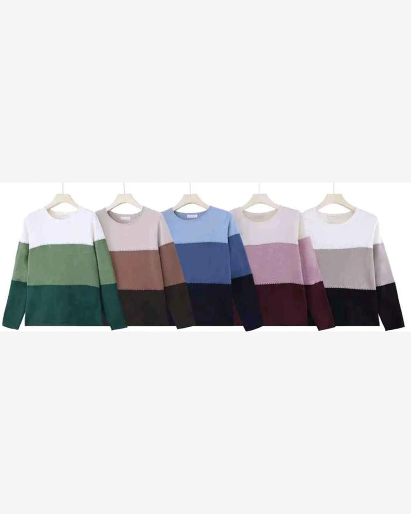 Maglia donna Blu Oltre misto all'ingrosso modello WJS84129 - L&Y - foto 2