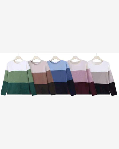 Maglia donna Blu Oltre misto all'ingrosso modello WJS84129 - L&Y - foto 2