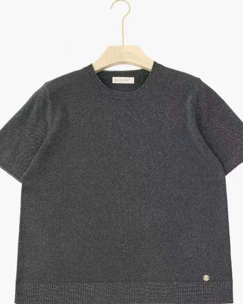 Maglia donna Blu Oltre misto all'ingrosso modello WSS84143 - L&Y