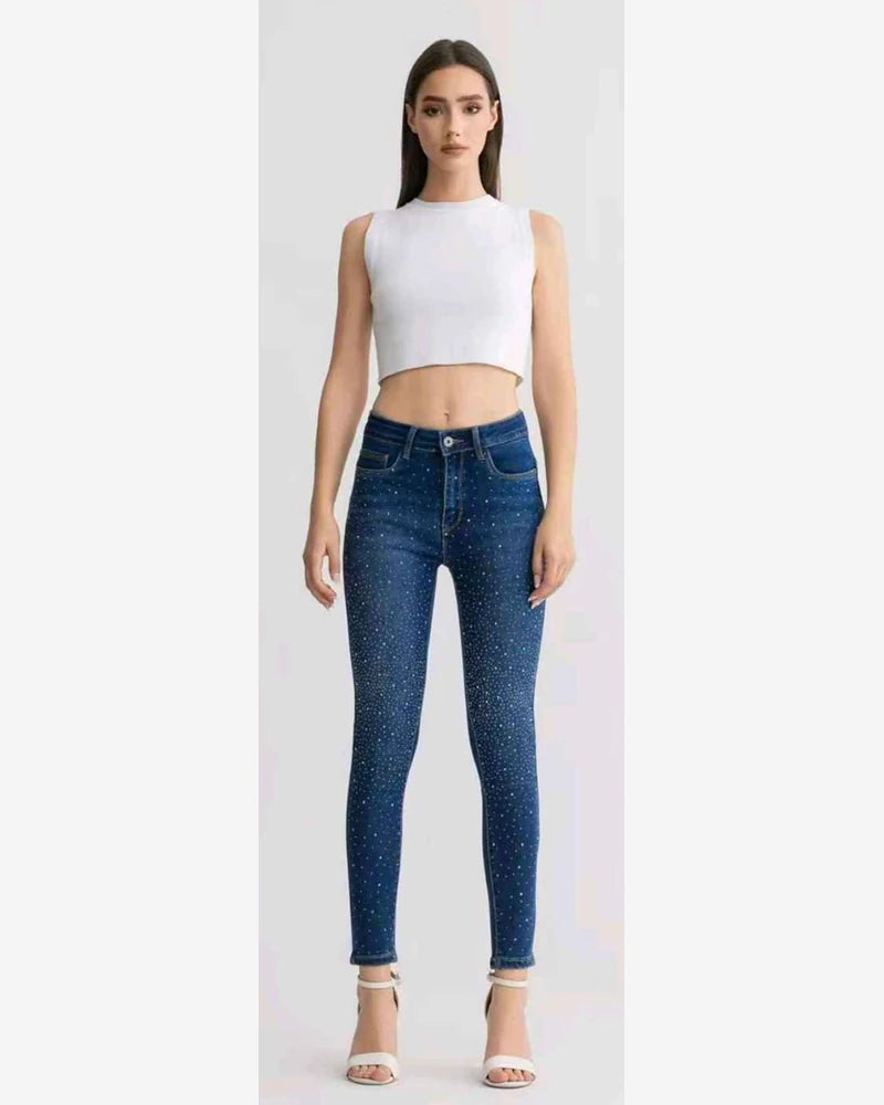 Jeans donna Lovely Star blu all'ingrosso modello Z6278 - L&Y