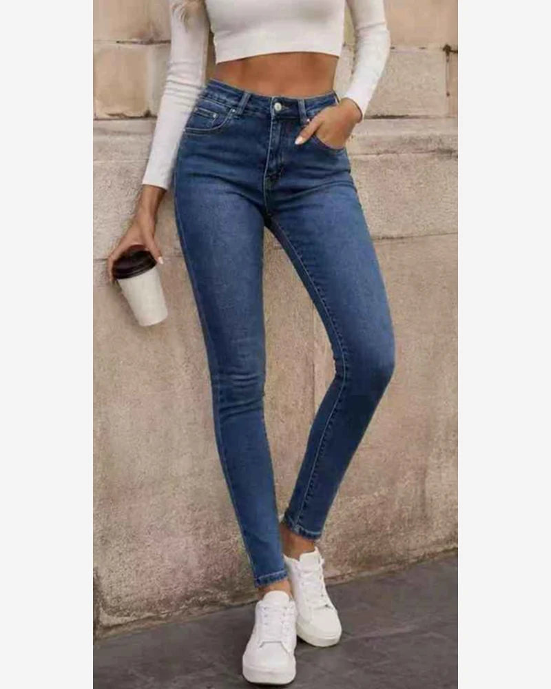 Jeans taglia comoda donna Nove & Nove blu all'ingrosso modello Z6583 - L&Y