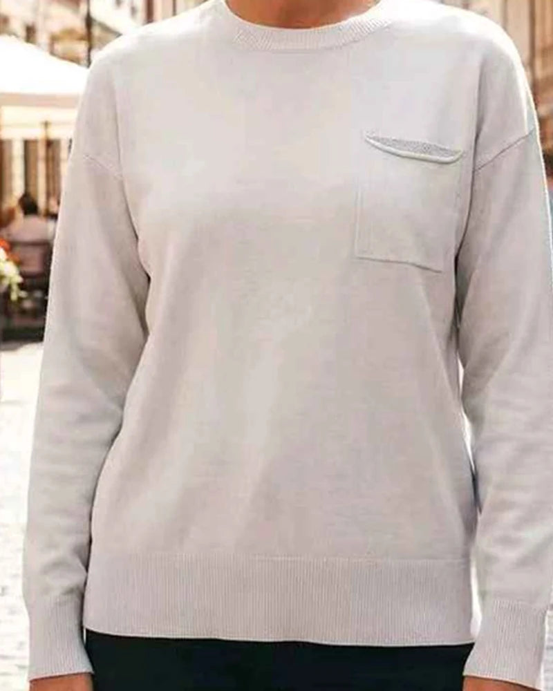 Maglia donna Blu Oltre misto all'ingrosso modello ZBS84242 - L&Y