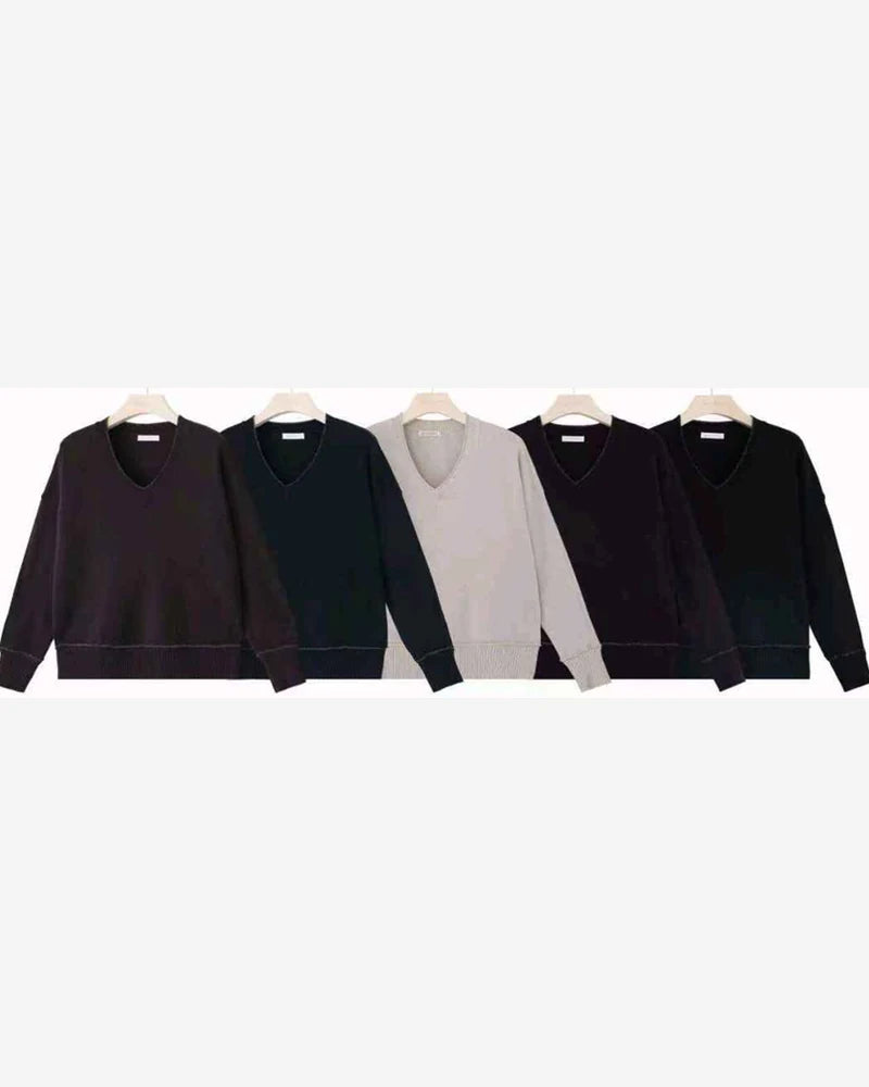 Maglia donna Blu Oltre misto all'ingrosso modello ZJ84243 - L&Y - foto 2